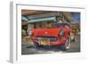 Vintage Red Car-Robert Kaler-Framed Photographic Print