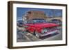 Vintage Red Car-Robert Kaler-Framed Photographic Print