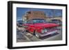 Vintage Red Car-Robert Kaler-Framed Photographic Print