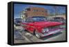 Vintage Red Car-Robert Kaler-Framed Stretched Canvas