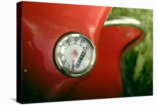 Vintage Red Moped Odometer Detail-Mr Doomits-Stretched Canvas