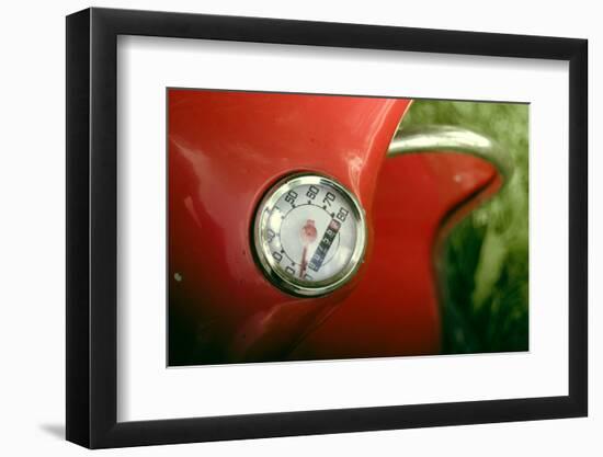 Vintage Red Moped Odometer Detail-Mr Doomits-Framed Photographic Print