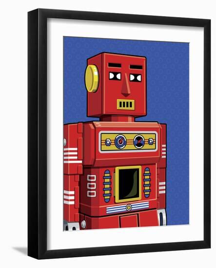 Vintage Red Robot-Ron Magnes-Framed Giclee Print