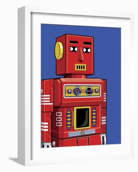 Vintage Red Robot-Ron Magnes-Framed Giclee Print