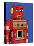 Vintage Red Robot-Ron Magnes-Stretched Canvas