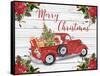 Vintage Red Truck Christmas-A-Jean Plout-Framed Stretched Canvas