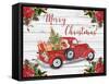 Vintage Red Truck Christmas-A-Jean Plout-Framed Stretched Canvas