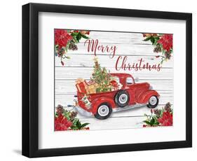 Vintage Red Truck Christmas-A-Jean Plout-Framed Giclee Print