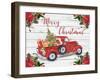 Vintage Red Truck Christmas-A-Jean Plout-Framed Giclee Print