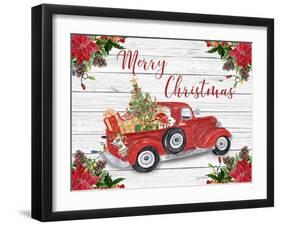 Vintage Red Truck Christmas-A-Jean Plout-Framed Giclee Print