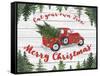 Vintage Red Truck Christmas-B-Jean Plout-Framed Stretched Canvas