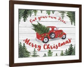 Vintage Red Truck Christmas-B-Jean Plout-Framed Giclee Print