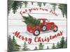Vintage Red Truck Christmas-B-Jean Plout-Mounted Giclee Print
