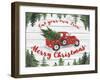 Vintage Red Truck Christmas-B-Jean Plout-Framed Giclee Print