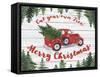 Vintage Red Truck Christmas-B-Jean Plout-Framed Stretched Canvas