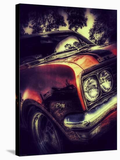 Vintage Retro American Car-David Challinor-Stretched Canvas