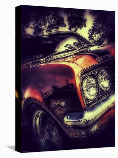 Vintage Retro American Car-David Challinor-Stretched Canvas