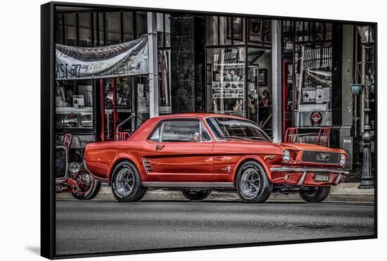 Vintage Retro American Car-David Challinor-Framed Stretched Canvas