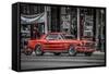 Vintage Retro American Car-David Challinor-Framed Stretched Canvas