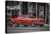 Vintage Retro American Car-David Challinor-Stretched Canvas