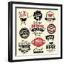 Vintage Retro BBQ Badges and Labels-Catherinecml-Framed Art Print