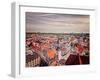 Vintage Retro Effect Filtered Hipster Style Travel Image of Aerial View of Munich - Marienplatz And-f9photos-Framed Photographic Print