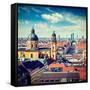 Vintage Retro Effect Filtered Hipster Style Travel Image of Aerial View of Munich over Theatine Chu-f9photos-Framed Stretched Canvas
