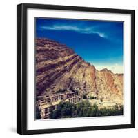 Vintage Retro Effect Filtered Hipster Style Travel Image of Hemis Gompa (Tibetan Buddhist Monastery-f9photos-Framed Photographic Print
