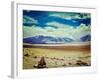 Vintage Retro Effect Filtered Hipster Style Travel Image of Himalayan Lake Kyagar Tso, Ladakh, Indi-f9photos-Framed Photographic Print