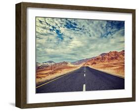 Vintage Retro Effect Filtered Hipster Style Travel Image of Travel Forward Concept Background - Roa-f9photos-Framed Photographic Print