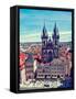 Vintage Retro Effect Filtered Hipster Style Travel Image of Tyn Church (Tynsky Chram) on Old City S-f9photos-Framed Stretched Canvas