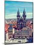 Vintage Retro Effect Filtered Hipster Style Travel Image of Tyn Church (Tynsky Chram) on Old City S-f9photos-Mounted Photographic Print