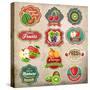 Vintage Retro Grunge Fresh Fruit Labels, Badges and Icons-Catherinecml-Stretched Canvas