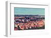 Vintage Retro Hipster Style Travel Image of Aerial Panorama of Hradchany: the Saint Vitus (St. Vitt-f9photos-Framed Photographic Print