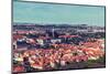 Vintage Retro Hipster Style Travel Image of Aerial Panorama of Hradchany: the Saint Vitus (St. Vitt-f9photos-Mounted Photographic Print
