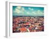 Vintage Retro Hipster Style Travel Image of Aerial View of Bruges (Brugge) from Belfry, Belgium Wit-f9photos-Framed Photographic Print