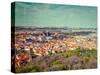 Vintage Retro Hipster Style Travel Image of Aerial View of Hradchany Part of Prague: the Saint Vitu-f9photos-Stretched Canvas