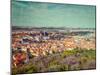 Vintage Retro Hipster Style Travel Image of Aerial View of Hradchany Part of Prague: the Saint Vitu-f9photos-Mounted Photographic Print