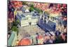 Vintage Retro Hipster Style Travel Image of Aerial View of the Burg Square with the City Hall. Brug-f9photos-Mounted Photographic Print