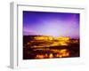 Vintage Retro Hipster Style Travel Image of Amer Fort (Amber Fort) Illuminated at Night - One of Pr-f9photos-Framed Photographic Print