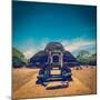 Vintage Retro Hipster Style Travel Image of Ancient Buddhist Dagoba (Stupe) Pabula Vihara. Ancient-f9photos-Mounted Photographic Print