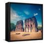 Vintage Retro Hipster Style Travel Image of Ancient Royal Palace Ruins - UNESCO World Heritage Site-f9photos-Framed Stretched Canvas