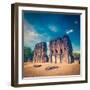 Vintage Retro Hipster Style Travel Image of Ancient Royal Palace Ruins - UNESCO World Heritage Site-f9photos-Framed Photographic Print