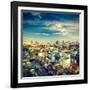 Vintage Retro Hipster Style Travel Image of Bangkok Aerial View . Thailand-f9photos-Framed Photographic Print