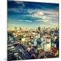 Vintage Retro Hipster Style Travel Image of Bangkok Aerial View . Thailand-f9photos-Mounted Photographic Print