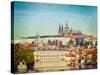 Vintage Retro Hipster Style Travel Image of Charles Bridge over Vltava River and Gradchany (Prague-f9photos-Stretched Canvas