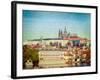 Vintage Retro Hipster Style Travel Image of Charles Bridge over Vltava River and Gradchany (Prague-f9photos-Framed Photographic Print