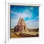 Vintage Retro Hipster Style Travel Image of Famous Tamil Nadu Landmark - Shore Temple, World  Herit-f9photos-Framed Photographic Print