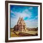 Vintage Retro Hipster Style Travel Image of Famous Tamil Nadu Landmark - Shore Temple, World  Herit-f9photos-Framed Photographic Print