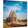 Vintage Retro Hipster Style Travel Image of Famous Tamil Nadu Landmark - Shore Temple, World  Herit-f9photos-Mounted Photographic Print